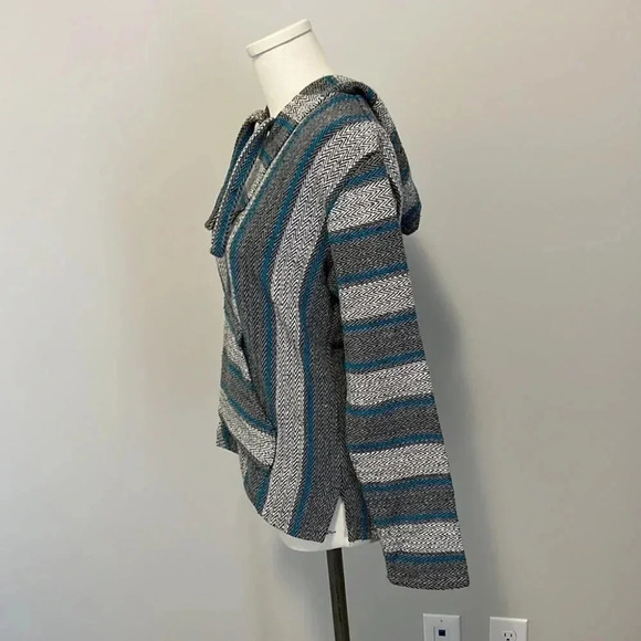 Original Senor Lopez gray/black/blue  Baja Beach hoodie size small - Picture 2 of 9